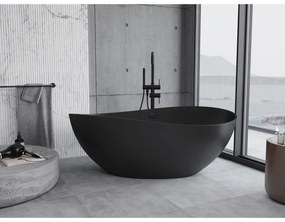 Mexen Parma, voľne stojaca vaňa z konglomerátu 160 x 95 cm, čierna matná, 57231609570