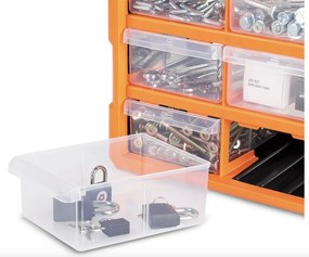 Organizér Damir s 18 priehradkami čierny/oranžový