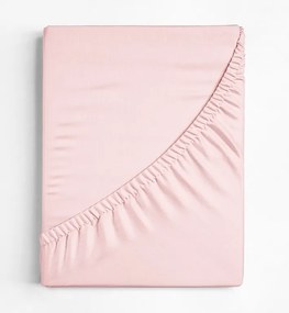 Bavlnená plachta s gumou 160 x 200 cm svetlo ružová