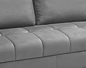 Rohová sedacia súprava Paris, stredne šedá látka, pravý roh