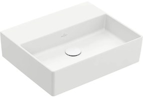 VILLEROY &amp; BOCH Memento 2.0 závesné umývadlo bez otvoru, bez prepadu, 500 x 420 mm, Stone White, s povrchom CeramicPlus, 4A2253RW