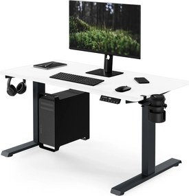 Elektrický stôl s nastavením výšky ergonomický antracitovo-bieli, 1200x600 mm: ARIA