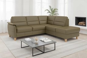 XXXLutz ROHOVÁ SEDAČKA, koža, olivovozelená Sit & More - Sedačky - 000144033234