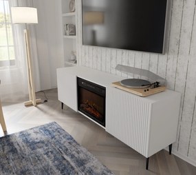 TV skrinka/stolík s elektrickým krbom FPB 2D 170 C Rowanna (biela). Akcia -20%. Vlastná spoľahlivá doprava až k Vám domov. 1125093