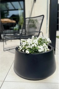 Kvetináč GORDO, sklolaminát, výška 29 cm, čierny