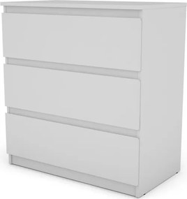 Zásuvková komoda Carlos 753S, biela, výška 80 cm