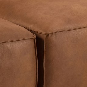 Koňakovohnedá rohová pohovka z imitácie kože (ľavý roh) Fairfield Kentucky – Bonami Selection