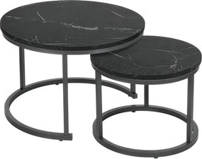 Sada 2 konferenčných stolíkov GALEN Graphite Marble