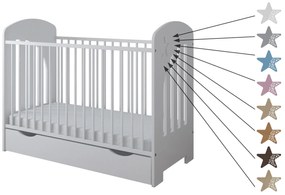 Raj posteli Detská postieľka STAR 2 v 1 so zásuvkou PW 120x60 cm