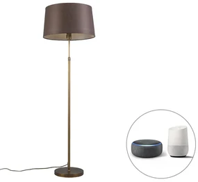 Inteligentná stojaca lampa bronzová s hnedým tienidlom 45 cm vrátane Wifi A60 - Parte