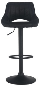 Tempo Kondela Barová stolička, čierna látka s efektom brúsenej kože, LORASA