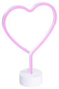 Neónová stolná lampa biela s ružovou vrátane LED - Amore