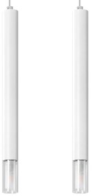 Závesné svietidlo Wezyr, 2x sklenené/biele kovové tienidlo