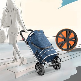 Monzana Nákupná taška na kolieskach EASY, 50l, modrá