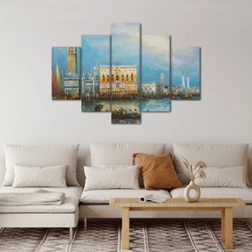 Obraz - Gondola prechádzajúca Benátkami, olejomaľba (150x105 cm)