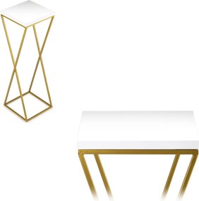 STOJAN NA KVETINÁČ LOFT6 70X24X24 CM ZLATÁ/BIELA