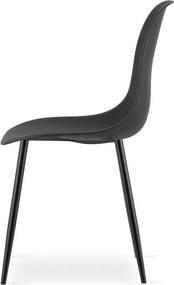 Jedálenský stôl NP béžový / čierny so štyrmi stoličkami WAT čierne