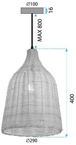 Toolight Natural, stropné závesné svietidlo 1xE27 APP1646-1CP, prírodná hnedá, OSW-05114
