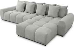 Svetlosivá rohová pohovka (pravý roh/s leňoškou) Albane – Ropez