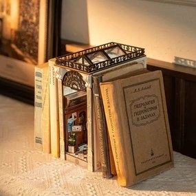 RoboTime 3D LED zarážka na knihy Setkání v pasáži, napájení 2xAAA