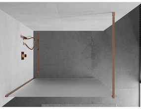 Mexen Kioto, sprchová zástena Walk-In 70 x 200 cm, 8mm sklo námraza, medený matný profil, 800-070-101-65-30
