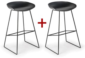 Barová stolička MONTY 1+1 ZADARMO, čierna