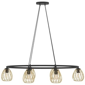 Eglo 390092 - Luster na lanku JAZMINIA 6xE27/40W/230V čierna/zlatá