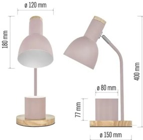 Stolová lampa POPPY 1xE27/25W/230V ružová
