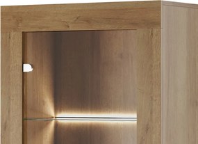 Vysoká vitrína Sky, dub riviera