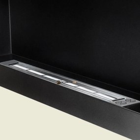 Závesný biokrb na stenu AIASA ČIERNY MAT SO SKLOM 90x40x12