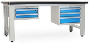 Dielenský stôl Solid MDF-23, 210 cm, 2 závesné boxy, čierna