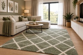 Koberec Boho 613 GREEN/CREAM rozmery koberec: 60x100 cm