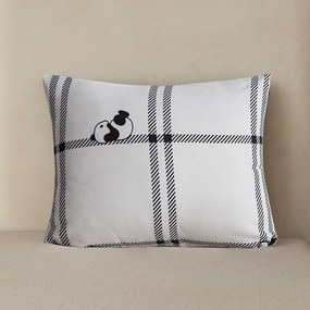 Flanelový poťah na vankúš CUTE PANDA 40x50 cm, biely