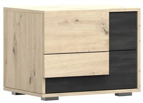 Nočný stolík BAFRA 54 cm dub artisan/borovice norská černá