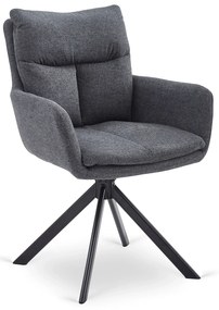 Otočná jedálenská stolička PAUL, tmavosivá