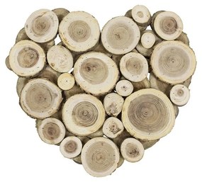 Hnedé drevené srdce Natur S - 28 * 30 * 2,5cm