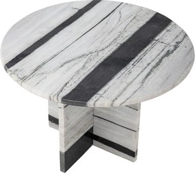 Čierno-biely mramorový okrúhly konferenčný stolík ø 61 cm Rosito – Bloomingville