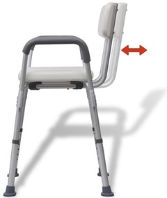 Sprchovacia stolička, hliník, biela