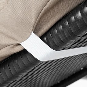 Záhradné lehátko HWC-A51 - krémové vankúše premium 10cm - antracit