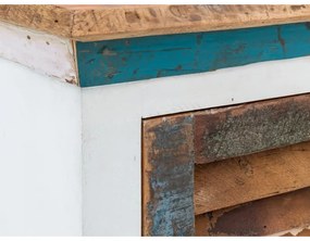 furniture-nabytek.cz - Masívna kúpeľňová nástenná skrinka Perth z recyklovaného dreva, lakovaná, biela / farebná