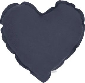 Mini ľanový vankúš srdca grafitová 28 cm