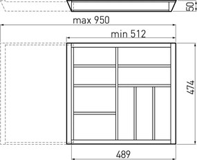 IN-DURO Príborník drevený REGUL nastaviteľná šírka (51,2 - 95 cm), hĺbka 47 cm, buk