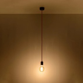Závesné svietidlo Edison, čierne telo svietidla, výber z 10 farieb kábla