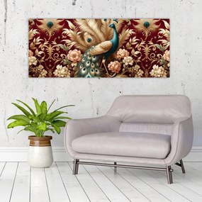Obraz – Elegantný páv (120x50 cm)