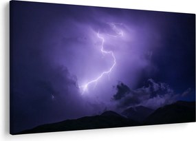 Obraz - fialová obloha a blesk (90x60 cm)