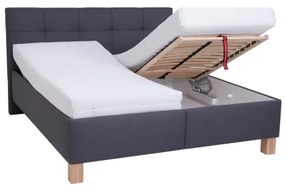 Čalúnená posteľ MARIA 160x200 cm s úložným priestorom, bez matraca, sivá