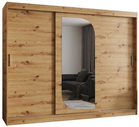 Šatníková skriňa 250 cm Lulu (dub artisan). Akcia -20%. Vlastná spoľahlivá doprava až k Vám domov. 1125985