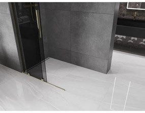 Mexen Velar L, posuvná sprchová zástena Walk-in 90 x 200 cm, 8mm šedé sklo, zlatá lesklá, 871-090-003-43-50