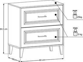Skříňka pod umyvadlo Dorothy s deskou 80 cm dub ristretto