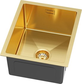 Erga HD, 1-komorový oceľový drez 370x450x210 mm, zlatá, ERG-MLS-HD3745G